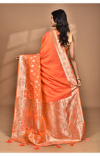 Morchari Heavy Kolhapuri Stone Work Saree-Orange