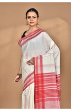 Morchari Pure Cotton Dhakai Jamdani Handloom Saree-Off White