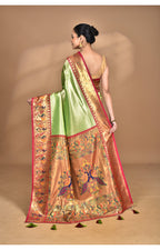 Morchari Women Desgin Banarasi Silk Saree-Green