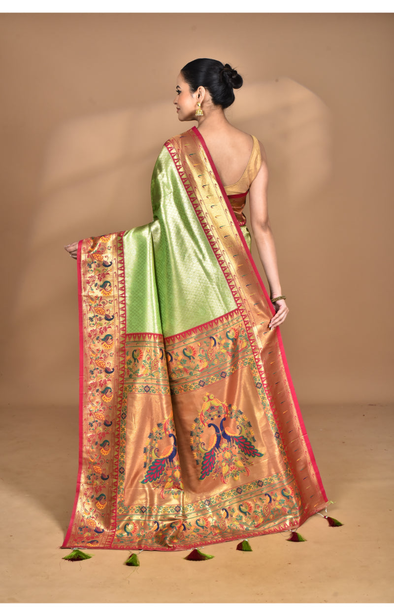 Morchari Women Desgin Banarasi Silk Saree-Green