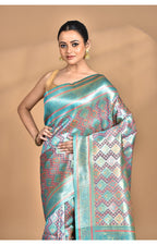Morchari Rajputana Kanjiviram Silk Saree-Pink