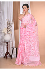 Morchari Heavy Jamdani Saree-Pink