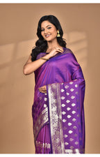 Morchari Heavy Kolhapuri Stone Work Saree-Purple