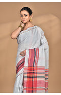 Morchari Pure Cotton Dhakai Jamdani Handloom Saree-Grey