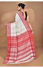Morchari Pure Cotton Dhakai Jamdani Handloom Saree-Off White