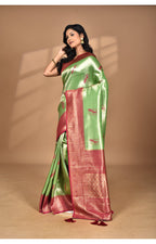 Morchari Women Desgin Banarasi Silk Saree-Green