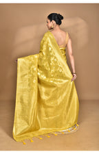 Morchari Banarasi Silk Chanderi Saree-Yellow