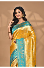 Morchari Women Desgin Two Dai Silk Saree-Yellow