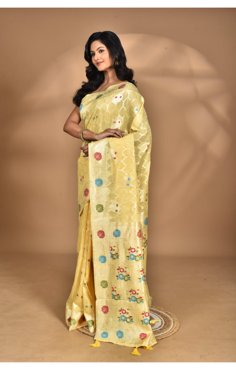 Morchari Women Desgin Chanderi Silk Saree-Yellow