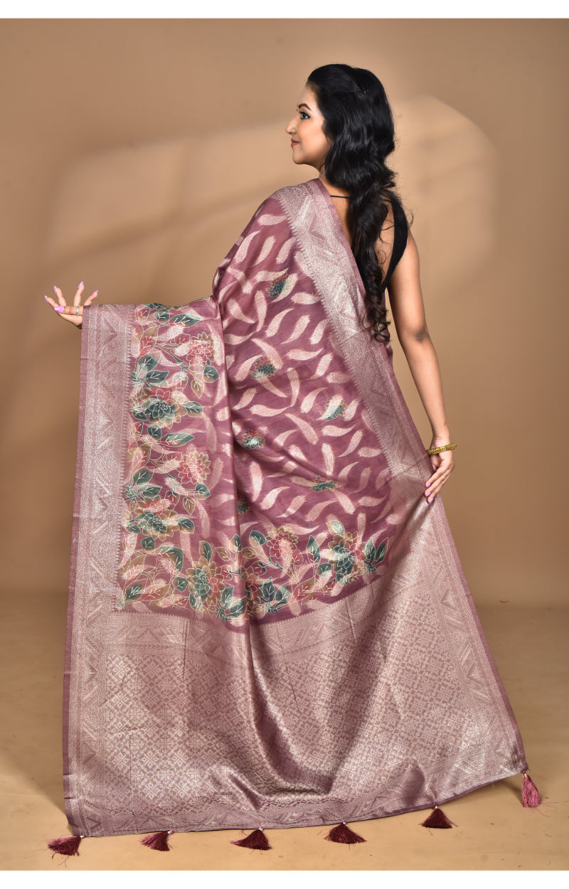 Morchari Women Desgin Linen Silk Saree-Multi