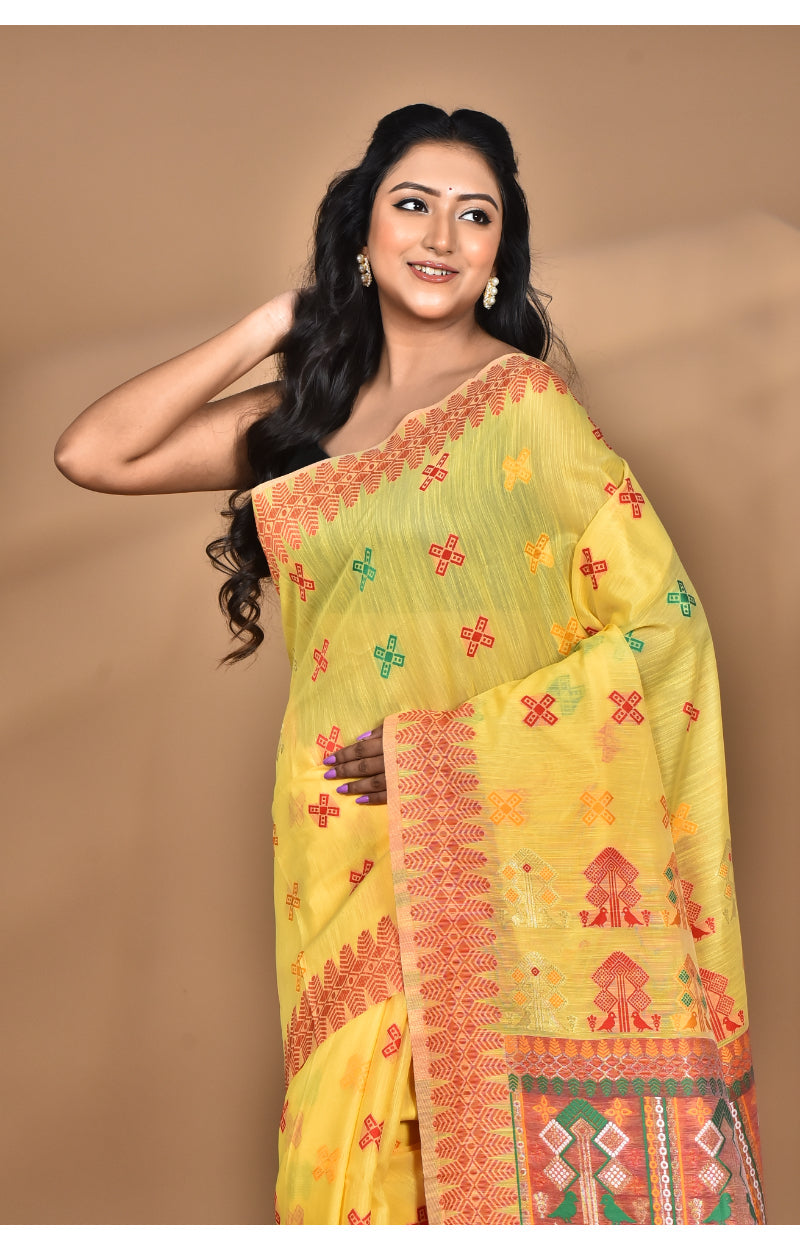 Morchari Women Desgin Chanderi Silk Saree-Yellow