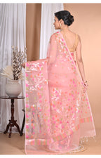 Morchari Heavy Jamdani Silk Orzanga Saree-Pink