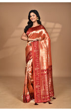 Morchari Women Desgin Two Dai Silk Saree-Peach