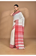 Morchari Pure Cotton Dhakai Jamdani Handloom Saree-Off White