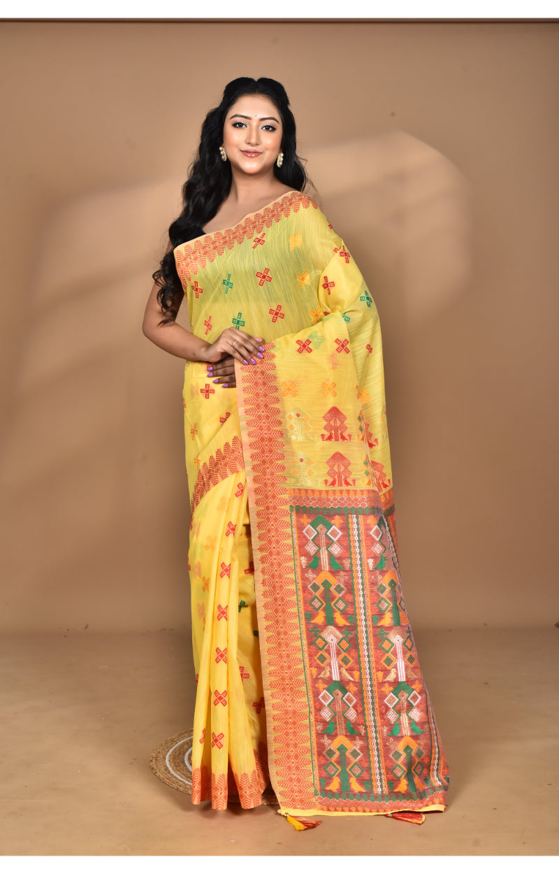 Morchari Women Desgin Chanderi Silk Saree-Yellow