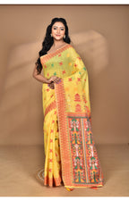 Morchari Women Desgin Chanderi Silk Saree-Yellow