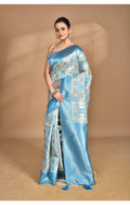 Morchari Women Desgin Chanderi Silk Saree-Blue