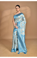 Morchari Women Desgin Chanderi Silk Saree-Blue