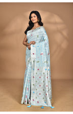 Morchari Women Desgin Chanderi Silk Saree-Blue