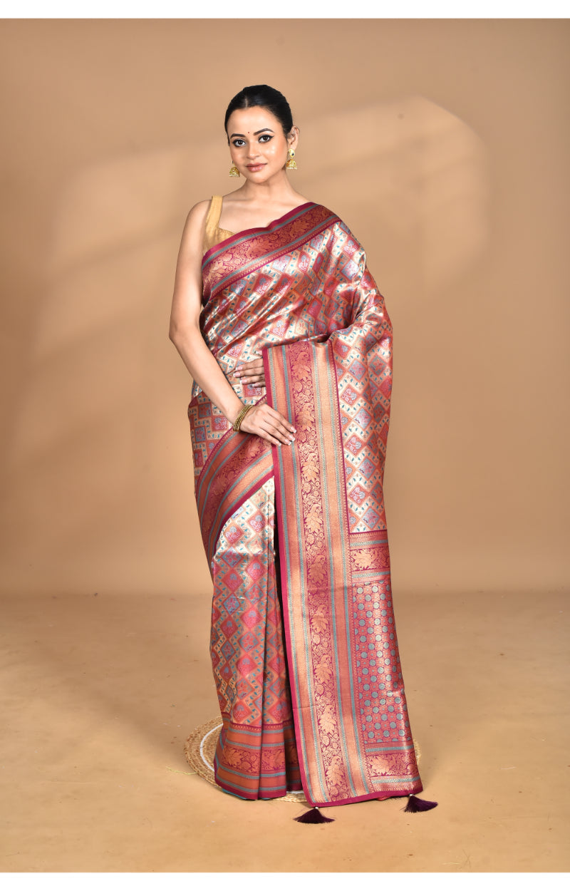 Morchari Rajputana Kanjiviram Silk Saree-Purple