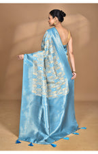 Morchari Women Desgin Chanderi Silk Saree-Blue