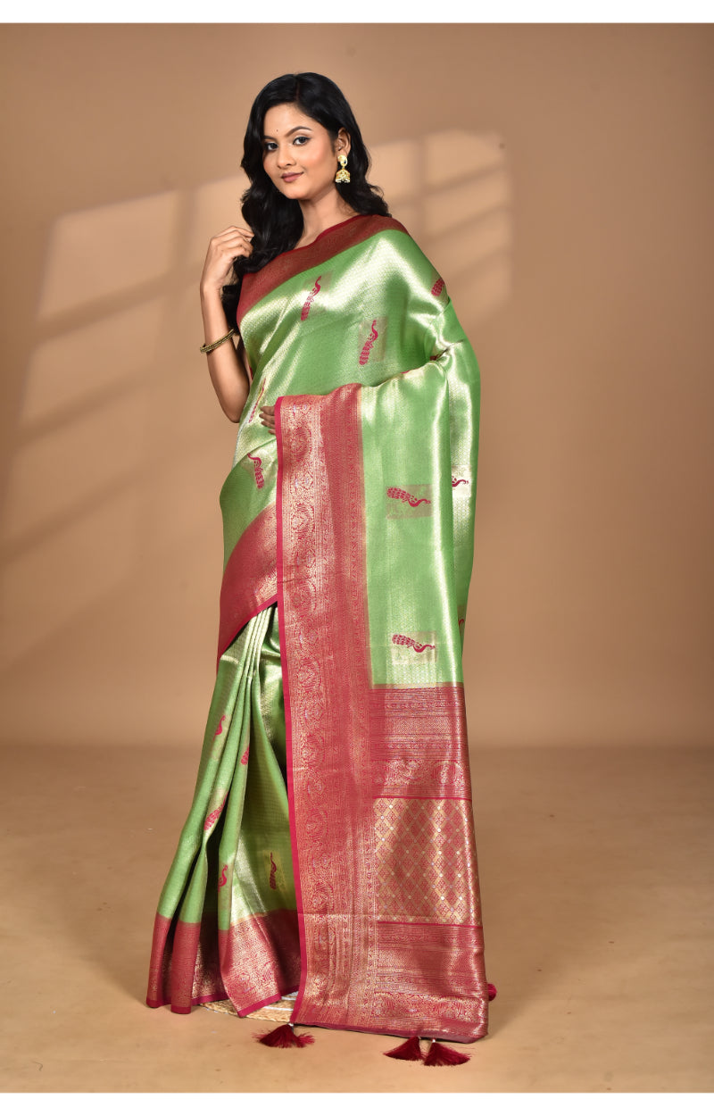 Morchari Women Desgin Banarasi Silk Saree-Green