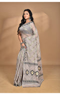 Morchari Pure Cotton Dhakai Jamdani Handloom Saree-Beige