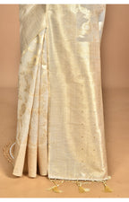 Morchari Banarasi Silk Chanderi Saree-Cream