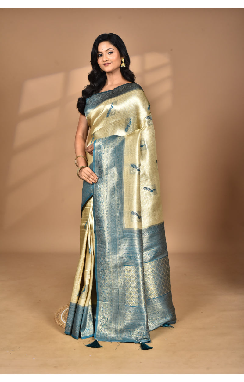 Morchari Women Desgin Banarasi Silk Saree-Beige