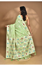 Morchari Women Desgin Chanderi Silk Saree-Green