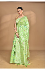 Morchari Women Desgin Chanderi Silk Saree-Green