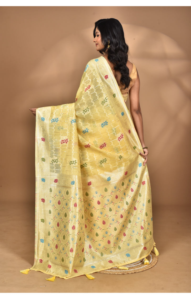 Morchari Women Desgin Chanderi Silk Saree-Yellow