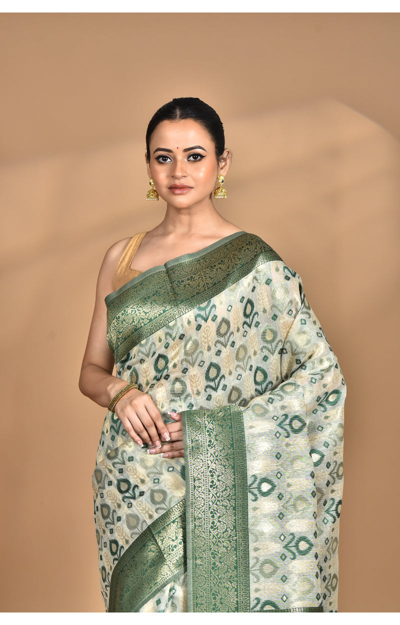 Morchari Women Desgin Chanderi Silk Saree-Green
