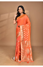 Morchari Heavy Kolhapuri Stone Work Saree-Orange