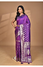 Morchari Heavy Kolhapuri Stone Work Saree-Purple