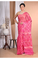 Morchari Heavy Jamdani Silk Orzanga Saree-Rani