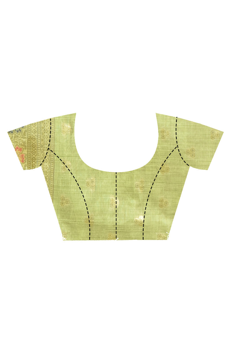 Morchari Banarasi Silk Chanderi Saree-Green