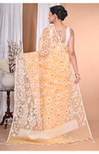 Morchari Heavy Jamdani Saree-Yellow