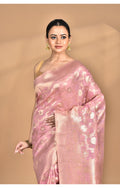 Morchari Banarasi Silk Chanderi Saree-Pink
