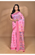 Morchari Women Desgin Chanderi Silk Saree-Pink