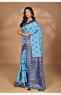 Morchari Women Desgin Kashmiri Silk Linen Saree-Blue