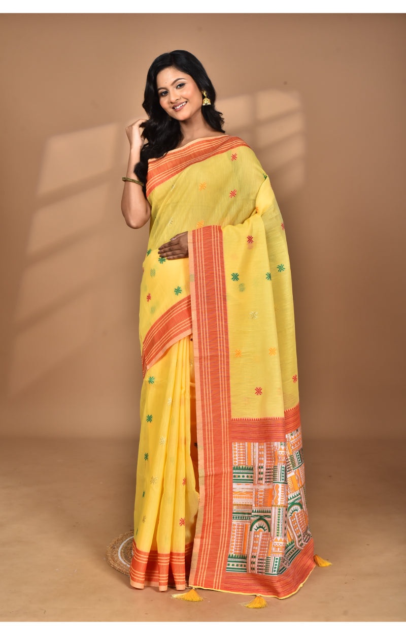 Morchari Women Desgin Chanderi Silk Saree-Yellow