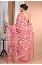 Morchari Heavy Jamdani Silk Orzanga Saree-Peach