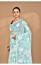 Morchari Pure Cotton Dhakai Jamdani Handloom Saree-Beige