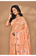 Morchari Women Desgin Chanderi Silk Saree-Peach