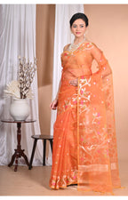 Morchari Heavy Jamdani Silk Orzanga Saree-Orange