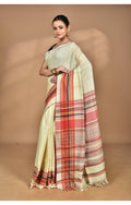 Morchari Pure Cotton Dhakai Jamdani Handloom Saree-Cream
