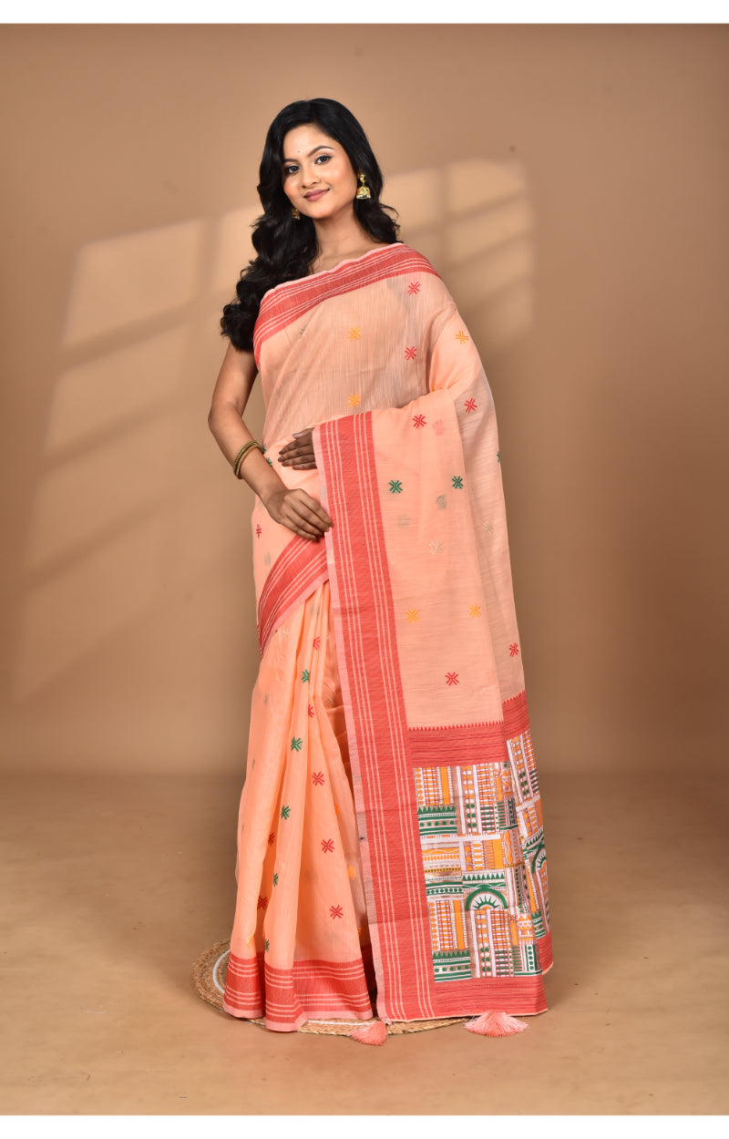 Morchari Women Desgin Chanderi Silk Saree-Peach