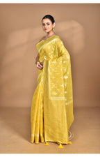 Morchari Banarasi Silk Chanderi Saree-Yellow