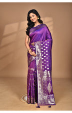 Morchari Heavy Kolhapuri Stone Work Saree-Purple